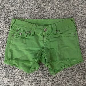 Green True Religion shorts